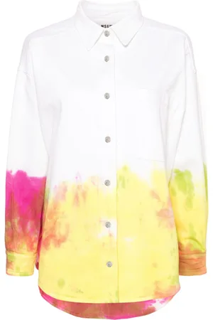 Msgm Tie-dye denim shirt