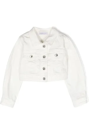 MONNALISA Crystal-buttons denim jacket