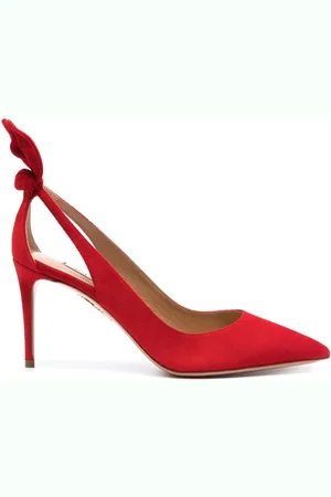 Aquazzura Bow Tie 85mm suede pumps