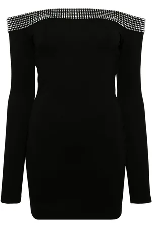DAVID KOMA Crystal-embellished off-shoulder dress