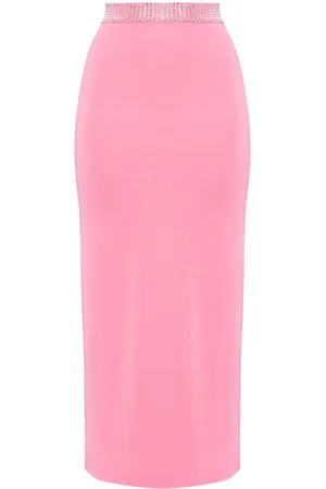 DAVID KOMA Crystal-embellished midi skirt
