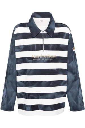 MARTINE ROSE Logo-embroidered polo sweatshirt