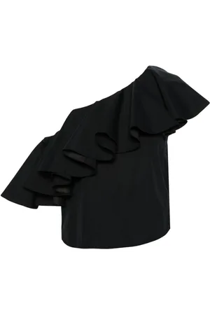 Giambattista Valli Asymmetric ruffle-detail top