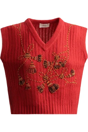 Bally Bead-embellished cashmere vest