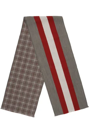 Bally Patterned-jacquard reversible wool scarf