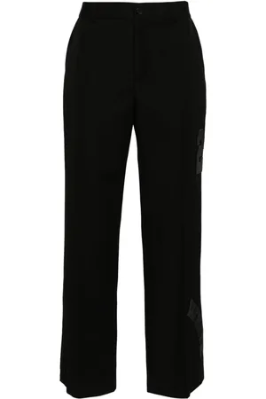 OFF-WHITE Straight-leg virgin wool trousers