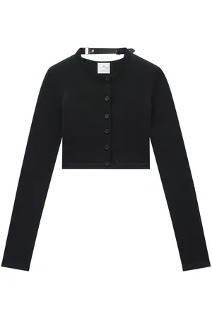 Courrèges Cropped fine-knit cardigan