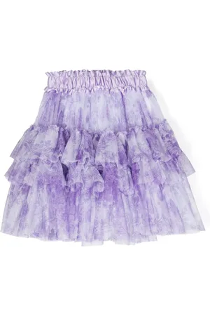 MONNALISA Floral-print ruffled skirt