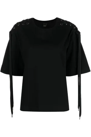Pinko Lace-up cotton T-shirt