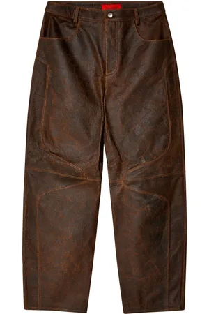 ECKHAUS LATTA Distressed leather trousers