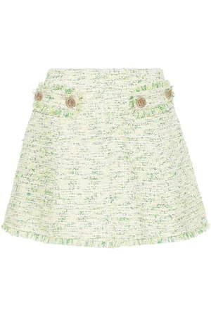 Liu Jo Frayed-detail bouclé miniskirt