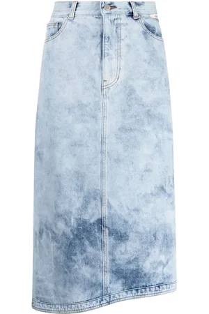 KIMHEKIM Acid-wash midi skirt