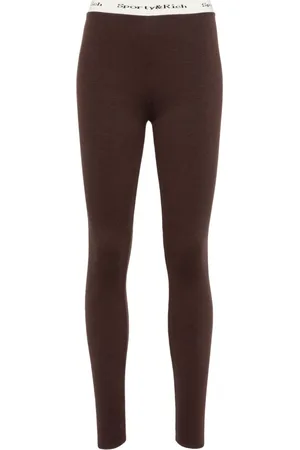 Sporty & Rich Logo-waistband knitted leggings