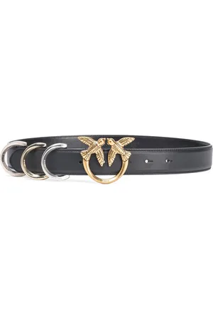 Pinko Love Birds-buckle leather belt