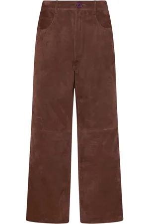 ROSETTA GETTY X Violet Getty straight-leg suede trousers