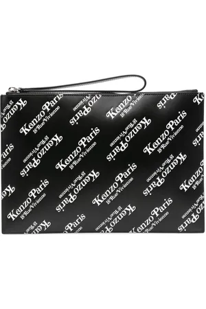 Kenzo Gram-print leather clutch bag