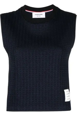 Thom Browne Logo-patch jacquard top