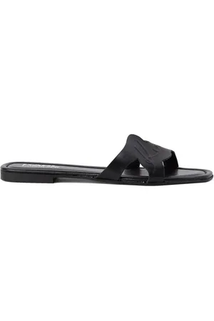 Karl Lagerfeld Logo-embossed leather sandals