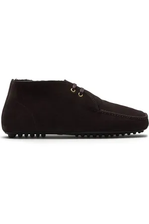 CAR SHOE Fur-lined suede driving boots
