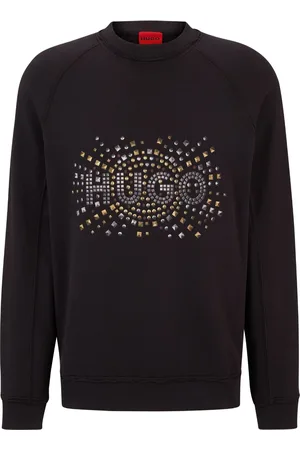 HUGO BOSS Logo-studded cotton sweatshirt