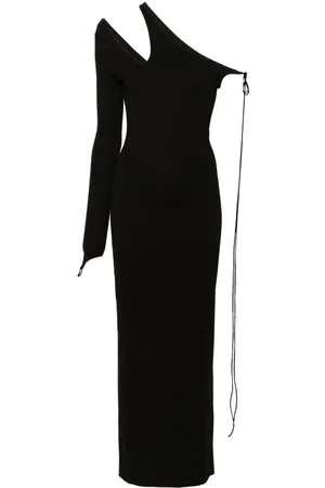 MANURI One-sleeve jersey maxi dress