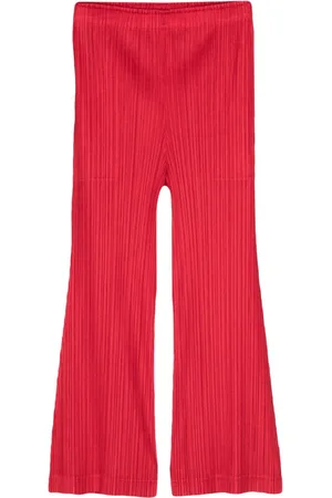 PLEATS PLEASE ISSEY MIYAKE Pleated cropped straight-leg trousers