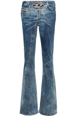 Diesel Gem-logo buckle flared jeans