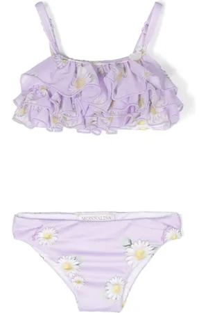 MONNALISA Daisy-print ruffled bikini set