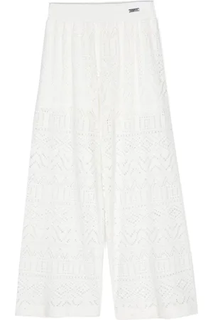 MONNALISA Laser-cut straight-leg trousers
