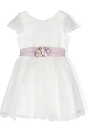 Amaya Floral-appliqué embroidered dress
