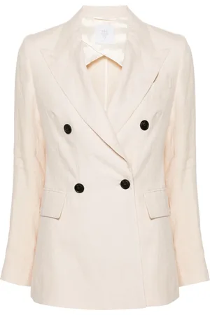 ELEVENTY Double-breasted linen blazer