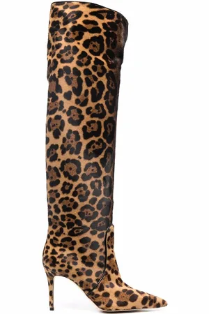 Scarosso X Brian Atwood Carra leopard-print boots