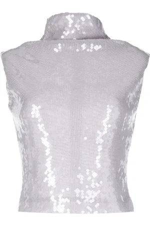 16Arlington Luna sequin-embellished top