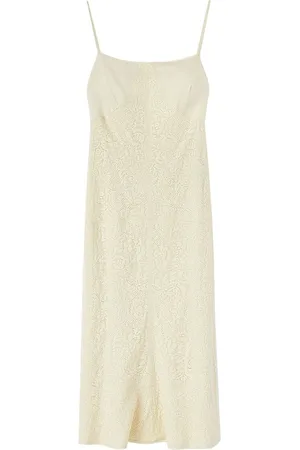Jil Sander Lace-embroidery square-neck midi dress