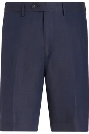 Etro Pressed-crease linen bermuda shorts