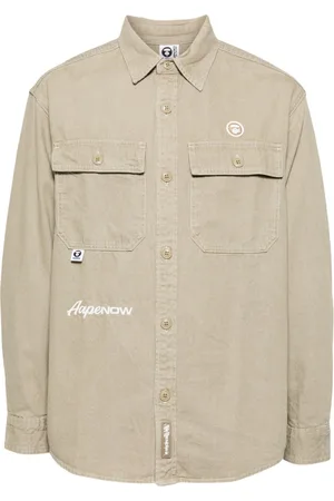 A Bathing Ape Logo-appliqué denim shirt