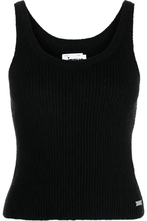 Izzue Logo-plaque ribbed tank top