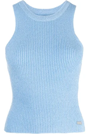 Izzue Logo-plaque ribbed tank top