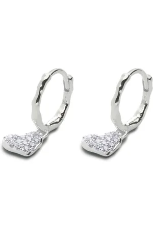 Monica Vinader Diamond Heart drop huggie earrings
