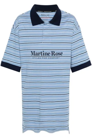 MARTINE ROSE Logo-print striped T-shirt