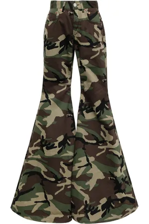 Vetements Camouflage-print flared trousers