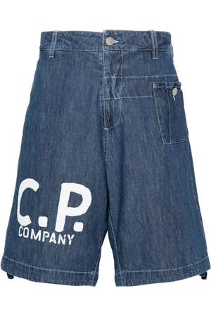 C.P. Company Logo-print denim shorts