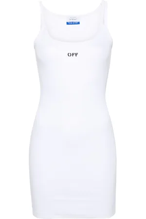 OFF-WHITE Logo-print ribbed minidress