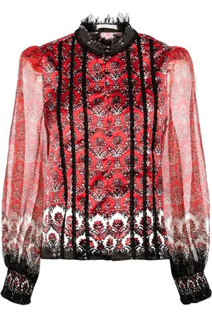 ALICE+OLIVIA Bettina lace-trim blouse
