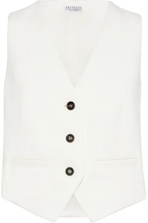 Brunello Cucinelli Herringbone-pattern button-down gilet