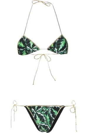 Reina Olga Sam leaf-print bikini set