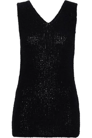 Fabiana Filippi V-neck bouclé tank top