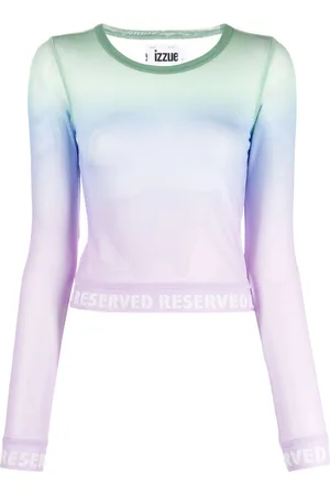 Izzue Gradient-effect sheer mesh top