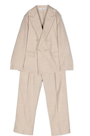 Paolo Pecora Slub-texture double-breasted suit