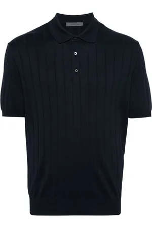 corneliani Wide-ribbed polo shirt